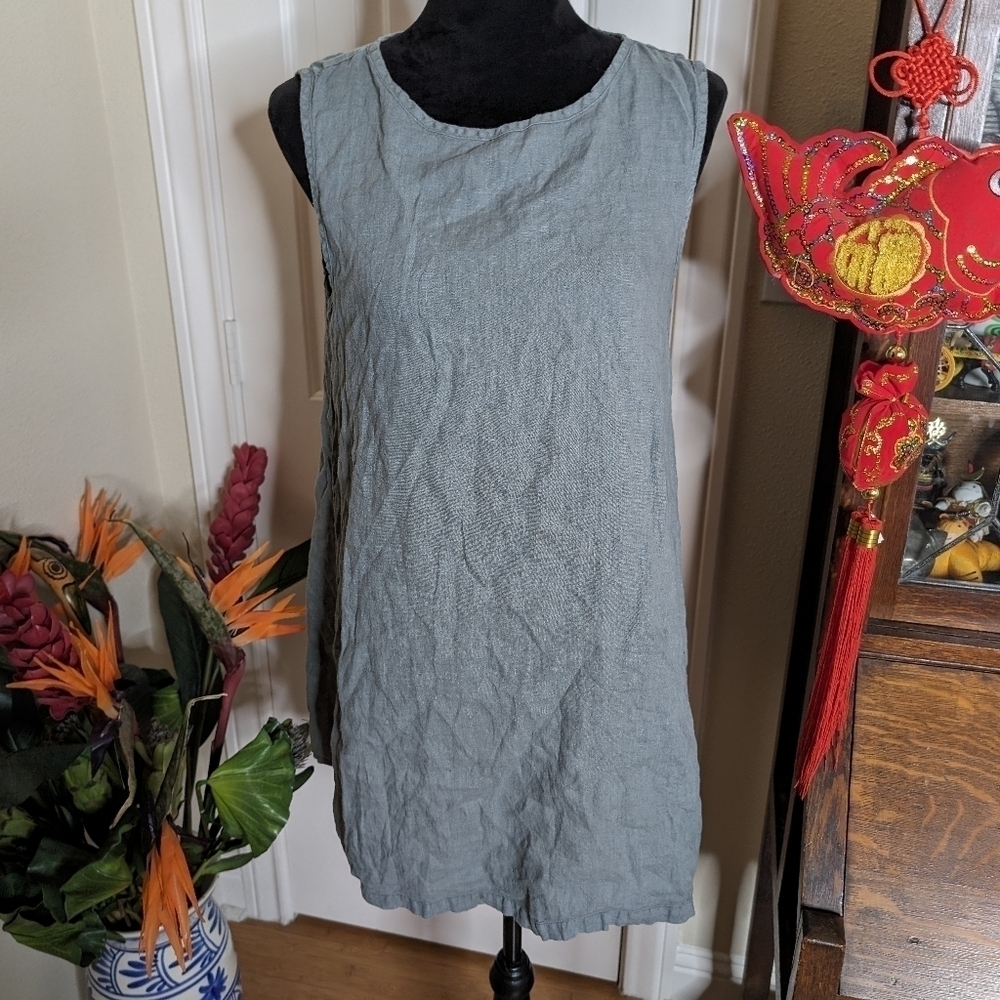 FLAX Linen Sleeveless Tunic Dress
